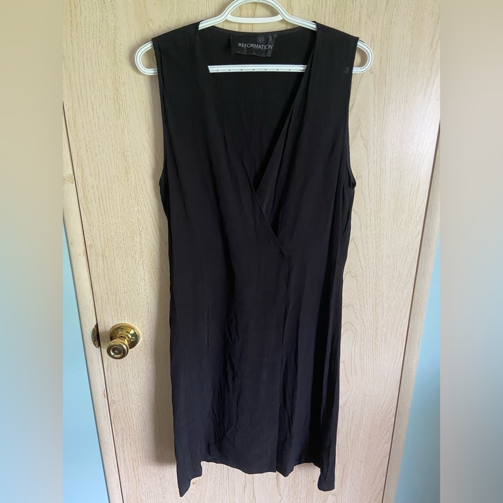 REFORMATION Classic Black Wrap Dress Sz Medium Authentic